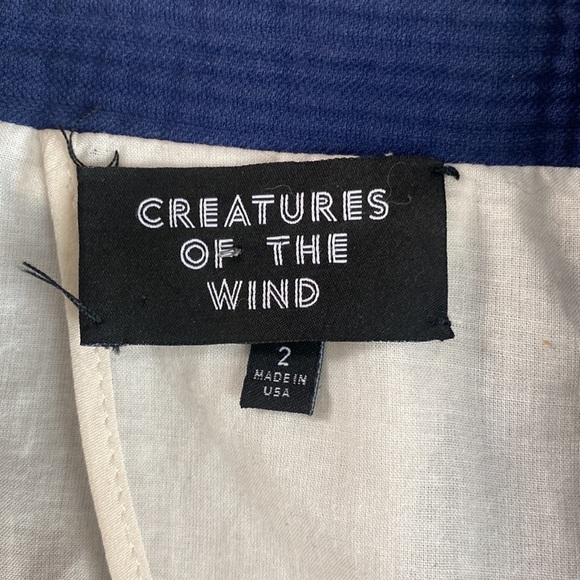 Creatures of the Wind Ribbed Navy Blue Blazer Jacket Split Bell Sleeve sz 2 - Picture 9 of 11